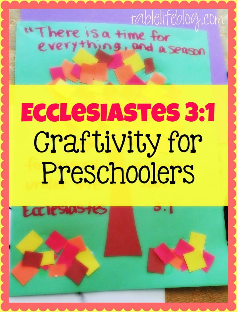 Ecclesiastes 3:1 Craftivity for Preschoolers