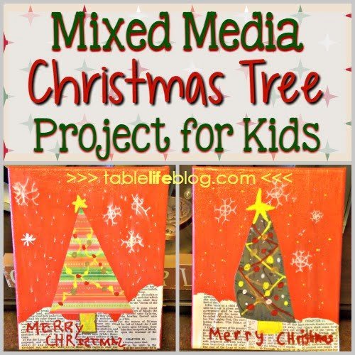 Christmas Tree Art ~ Easy Mixed Media Project for Kids