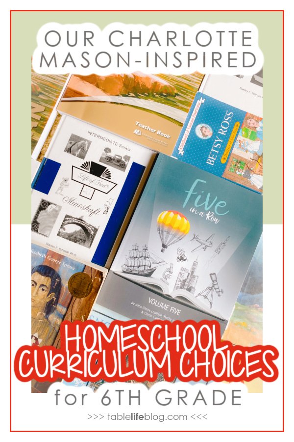 I'm wrapping up 5th grade with my youngest kiddo and preparing for middle school. Here are the homeschool curriculum selections we'll use for her 6th grade year. 